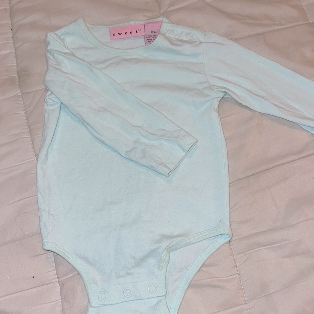 Blue long sleeve body suit